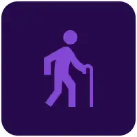 icon of person walking with a cane